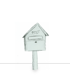 Illustration eines Postkastens